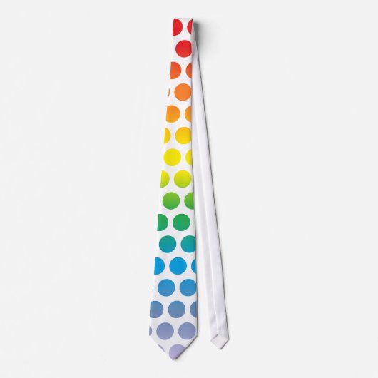 Rainbow Polka Dos White Krawatte (Vorderseite)