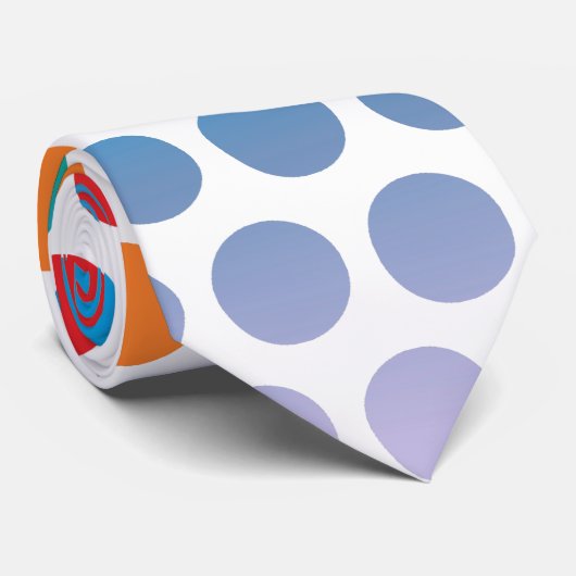 Rainbow Polka Dos White Krawatte (Gerollt)