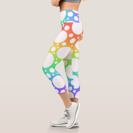 Rainbow Polka Dot Capri Leggings