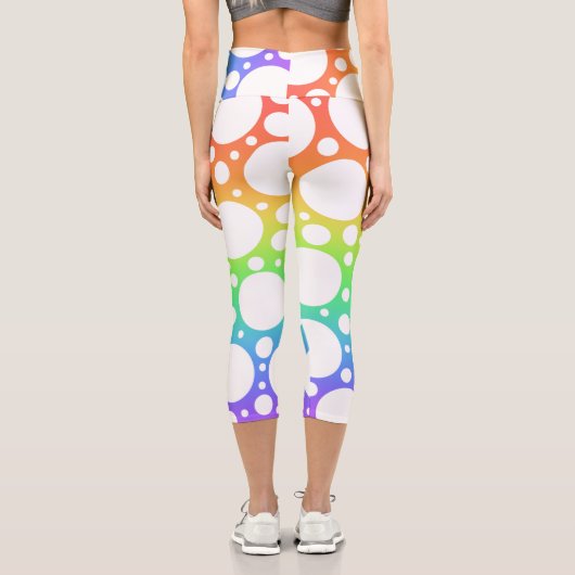 Rainbow Polka Dot Capri Leggings (Rückseite)
