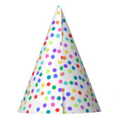 Rainbow Polka Dot Confetti Party Hats Partyhütchen (Rückseite)