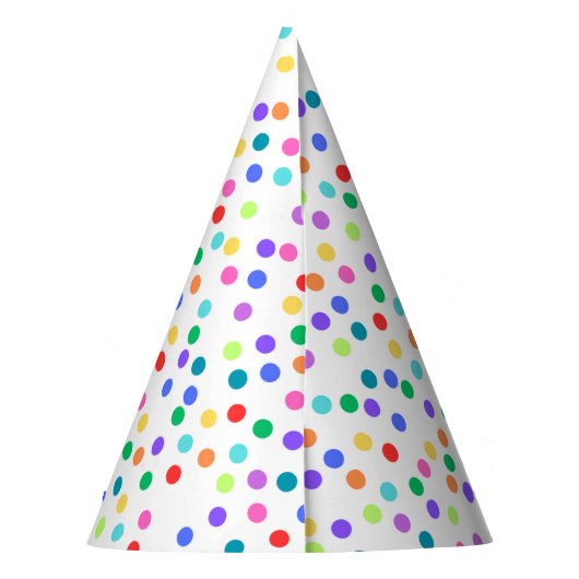 Rainbow Polka Dot Confetti Party Hats Partyhütchen (Rückseite)