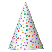 Rainbow Polka Dot Confetti Party Hats Partyhütchen (Vorderseite)
