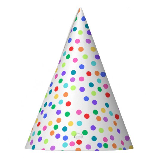 Rainbow Polka Dot Confetti Party Hats Partyhütchen (Links)