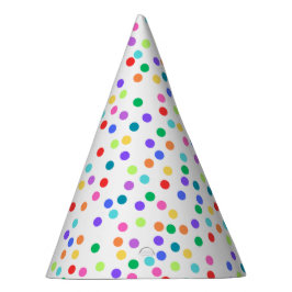 Rainbow Polka Dot Confetti Party Hats Partyhütchen