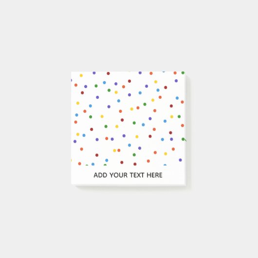 Rainbow Polka Dot Confetti Post-it Klebezettel (Vorderseite)