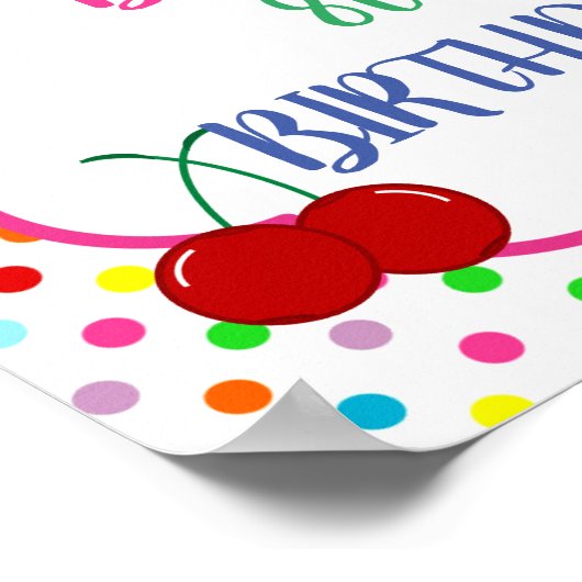 Rainbow Polka Dot Cupcakes und Zahlen Poster (Ecke)