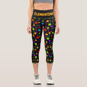 Rainbow Polka Dot Custom Capri Leggings (Vorderseite)