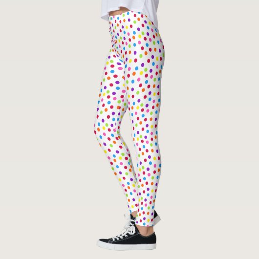 Rainbow Polka Dot Farbiges Muster Leggings (Links)