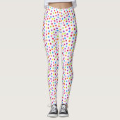 Rainbow Polka Dot Farbiges Muster Leggings (Vorderseite)