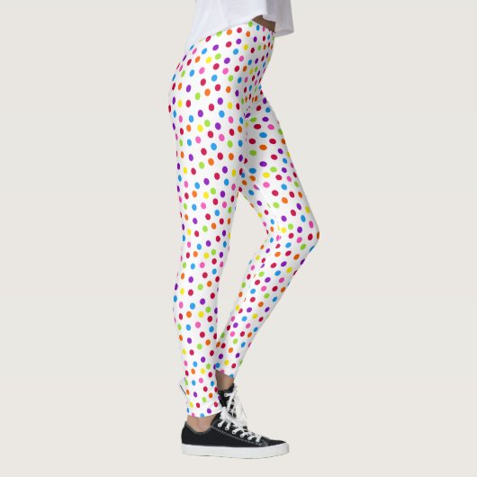Rainbow Polka Dot Farbiges Muster Leggings (Rechts)