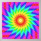 Rainbow Polka Dot Kaleidoscope Mandala Poster (Vorne)