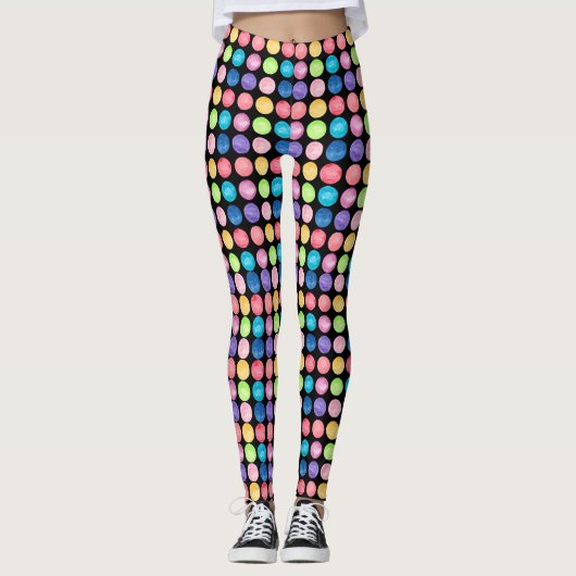 Rainbow Polka Dot Leggings - Niedlich (Vorderseite)