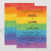 Rainbow Polka Dot LGBT Wedding Einladung (Vorne/Hinten)