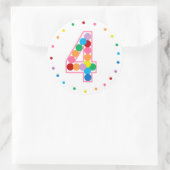 Rainbow Polka Dot Numbers oder Alter Runder Aufkleber (Tasche)
