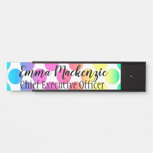 Rainbow Polka Dot Office Türschild (Vorderseite )