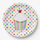 Rainbow Polka Dot Pappteller (Vorderseite)