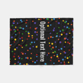 Rainbow Polka Dot Pattern Black Fleecedecke (Vorderseite (Horizontal))