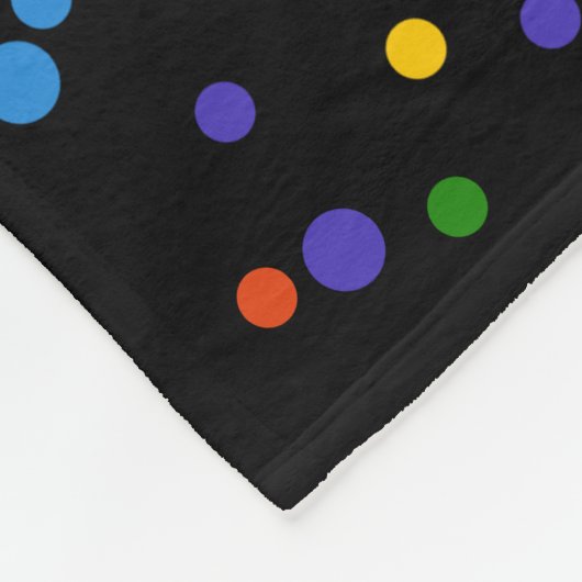 Rainbow Polka Dot Pattern Black Fleecedecke (Ecke)