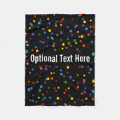 Rainbow Polka Dot Pattern Black Fleecedecke (Vorderseite)