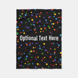 Rainbow Polka Dot Pattern Black Fleecedecke