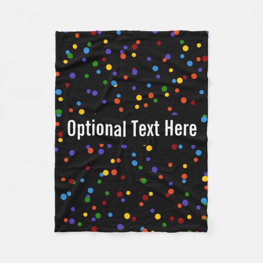 Rainbow Polka Dot Pattern Black Fleecedecke (Vorderseite)