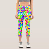 Rainbow Polka Dot Pattern Capri Leggings (Vorderseite)