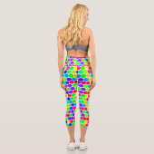 Rainbow Polka Dot Pattern Capri Leggings (Rückseite)