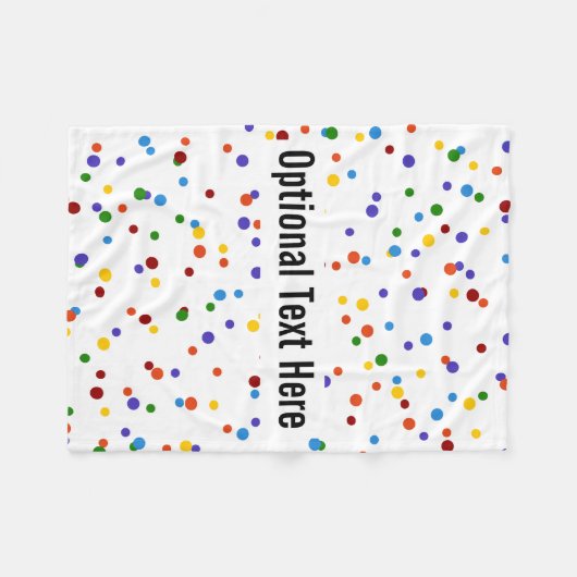 Rainbow Polka Dot Pattern White Fleecedecke (Vorderseite (Horizontal))