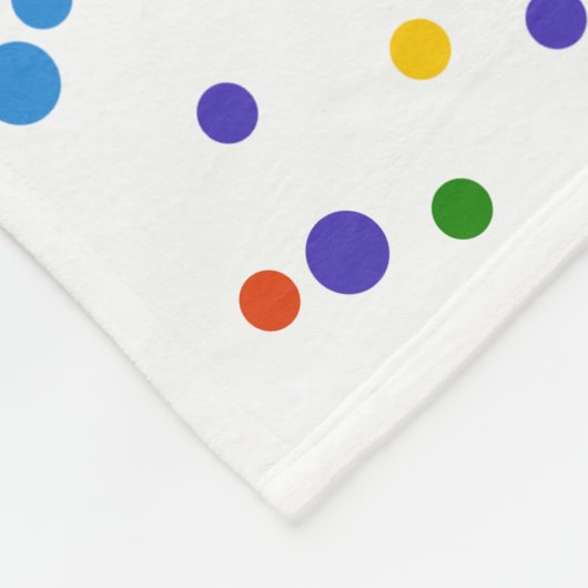Rainbow Polka Dot Pattern White Fleecedecke (Ecke)
