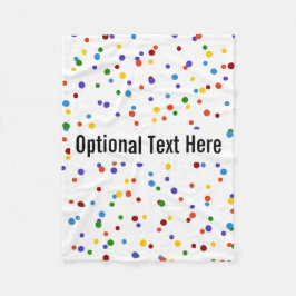 Rainbow Polka Dot Pattern White Fleecedecke