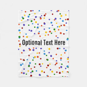 Rainbow Polka Dot Pattern White Fleecedecke