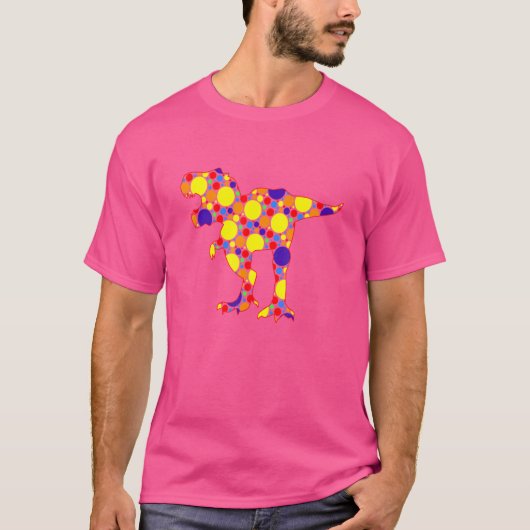 Rainbow Polka Dot Rex Dinosa T-Shirt (Vorderseite)