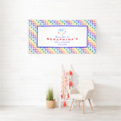 Rainbow Polka Dot Storm Baby Shower Banner (Insitu)