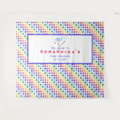 Rainbow Polka Dot Stripes Babydusche Hintergrund Wandteppich (Vorderseite (Horizontal))