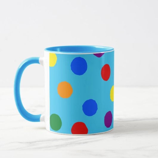 Rainbow Polka Dot Tasse (Links)