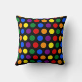 Rainbow Polka Dot Throw Cushion Kissen (Rückseite)