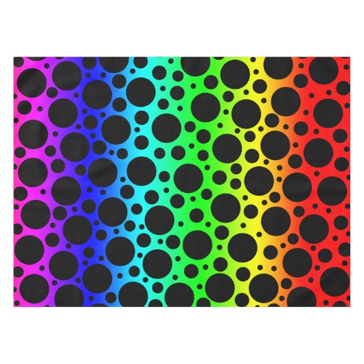 Rainbow Polka Dot Tischdecke (Vorderseite (Horizontal))