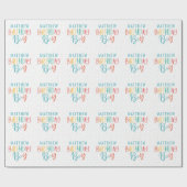 Rainbow polka DotGeburtstagsjunge Geschenkpapier (Flach)