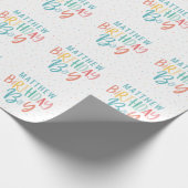 Rainbow polka DotGeburtstagsjunge Geschenkpapier (Ecke)