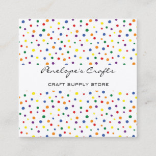 Rainbow Polka Dots Abstrakt Square Business Card Quadratische Visitenkarte