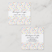 Rainbow Polka Dots Abstrakt Square Business Card Quadratische Visitenkarte (Vorne/Hinten)