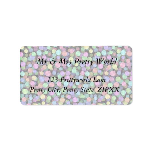 Rainbow Polka Dots Adressaufkleber (Vorne)