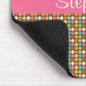 Rainbow Polka Dots Anpassbare Monogramm-Maus-Pad Mousepad (Ecke)
