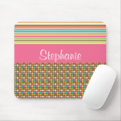 Rainbow Polka Dots Anpassbare Monogramm-Maus-Pad Mousepad (Mit Mouse)