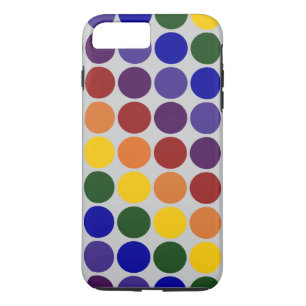 Rainbow Polka Dots auf grauem iPhone 8/7 Plus Case