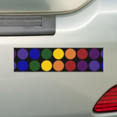 Rainbow Polka Dots auf Schwarz Autoaufkleber (Auf Auto)