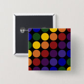 Rainbow Polka Dots auf Schwarz Button (Vorne & Hinten)
