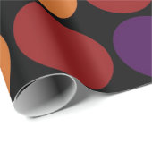 Rainbow Polka Dots auf Schwarz Geschenkpapier (Rolleneckpunkt)