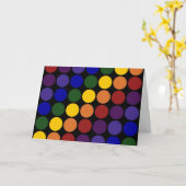 Rainbow Polka Dots auf Schwarz Karte (Gelbe Blume)